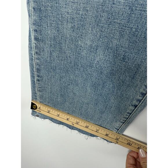 Oliver Logan Aberdeen Wide Leg Crop Jeans Size 30 Light Wash Raw Hem - Picture 11 of 11